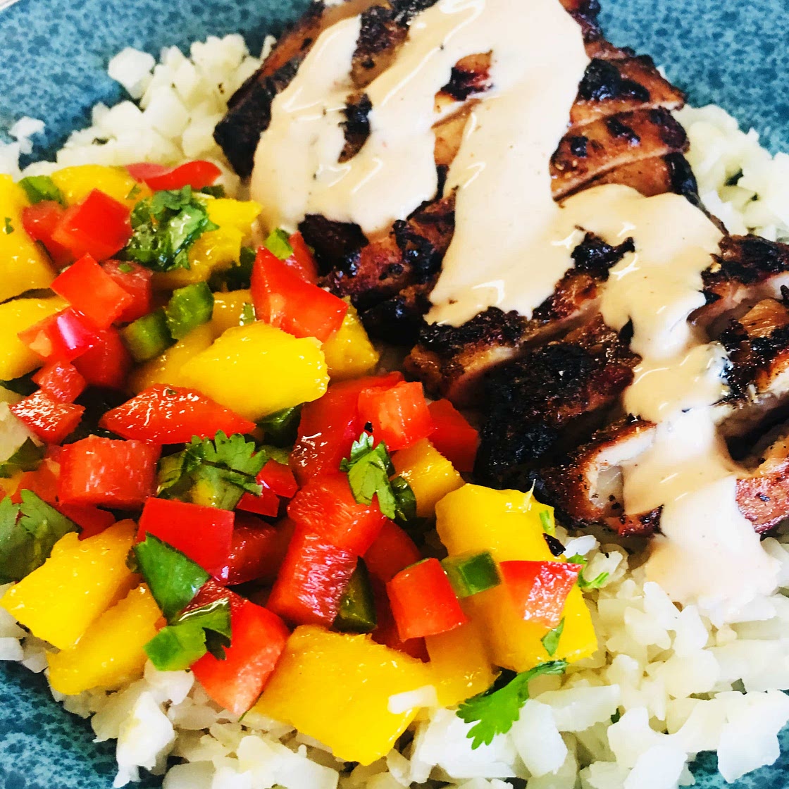 Caribbean Jerk Cauliflower Rice Bowls