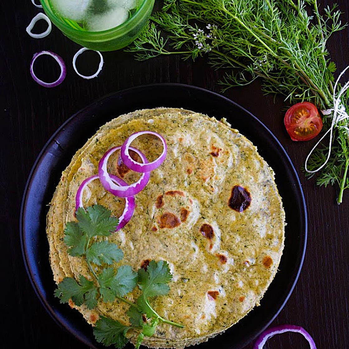 Kale Paratha | Flatbreads Stuffed with Kale