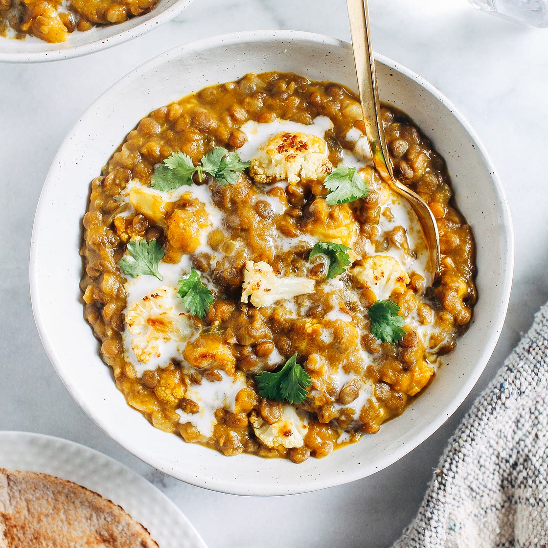 Roasted Butternut Squash and Lentil Curry