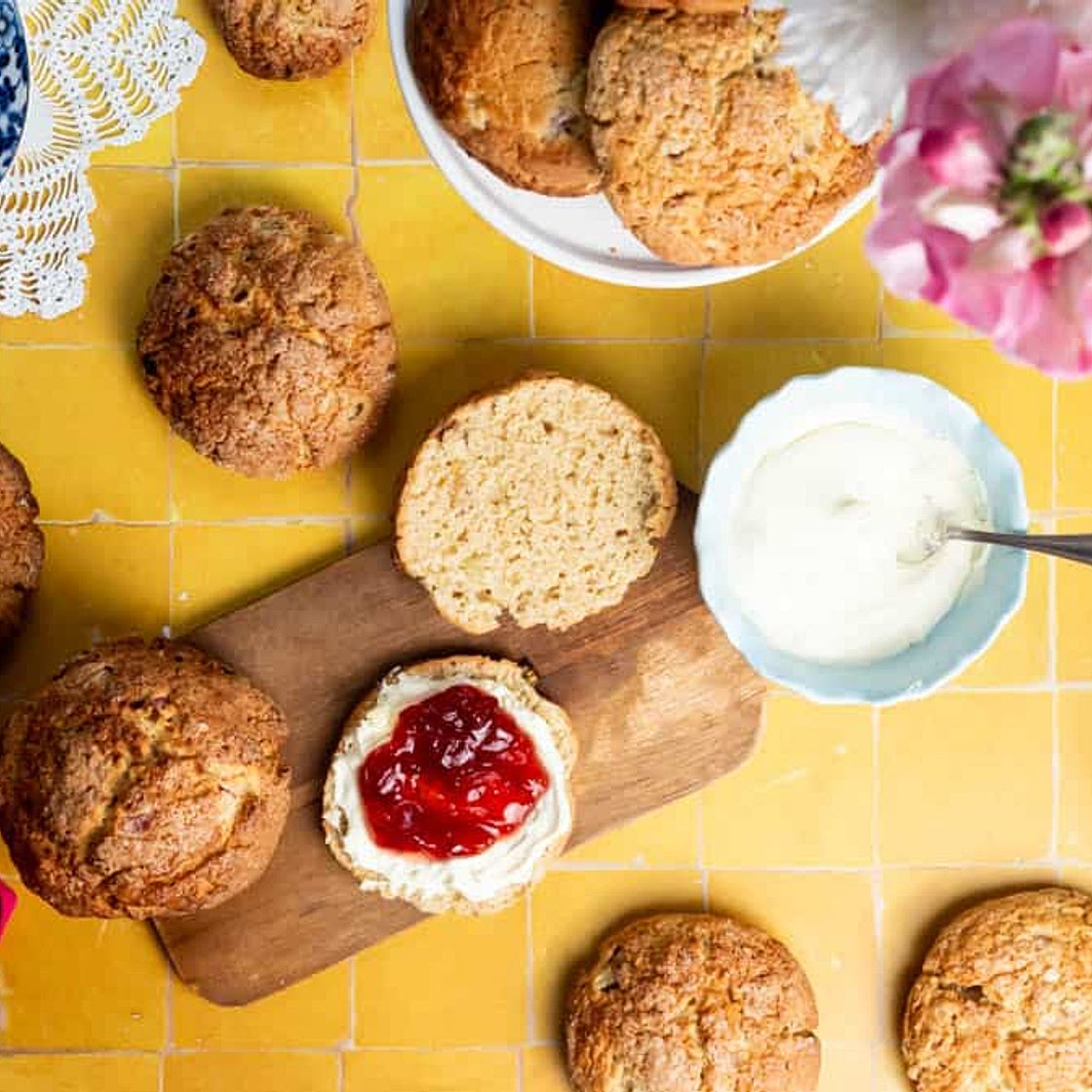 Fresh Rhubarb and Ginger Scones With Stem Ginger
