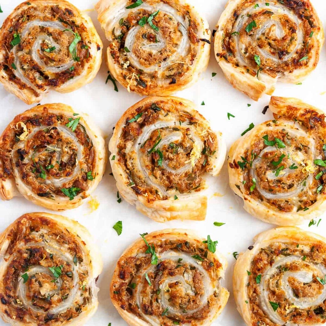Tuna Puff Pastry Pinwheels