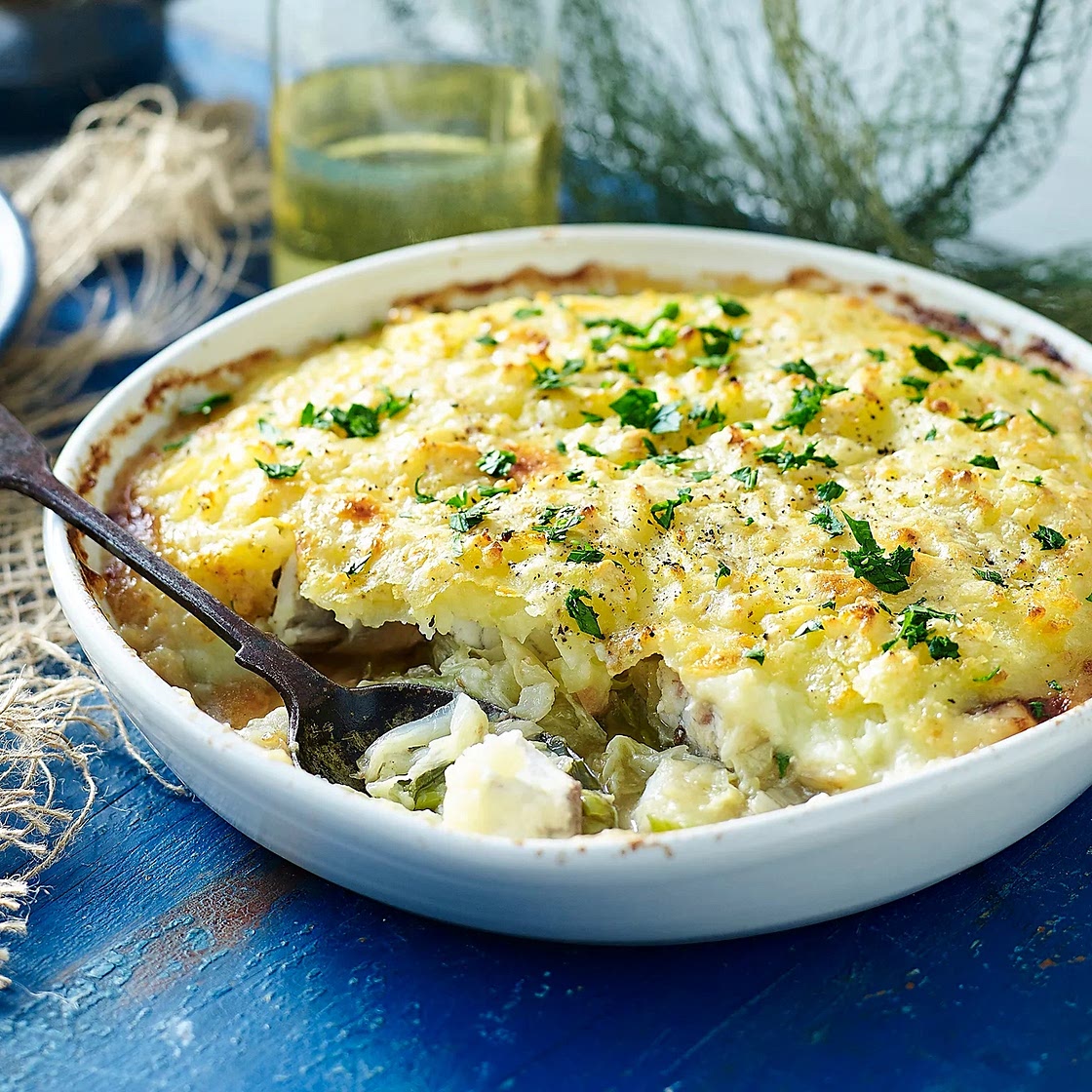 Barramundi and potato pie