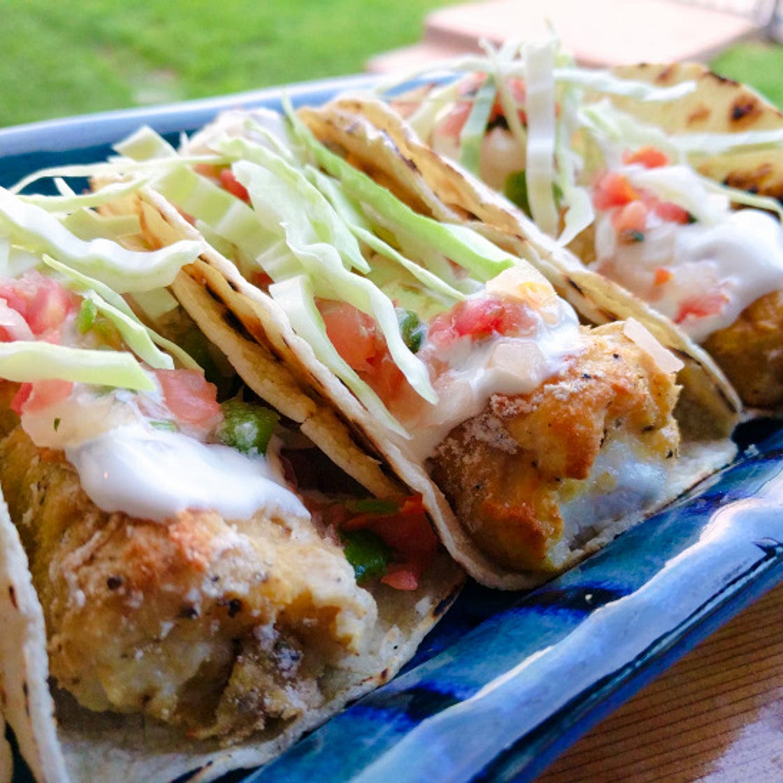 Air Fryer Baja Fish Tacos
