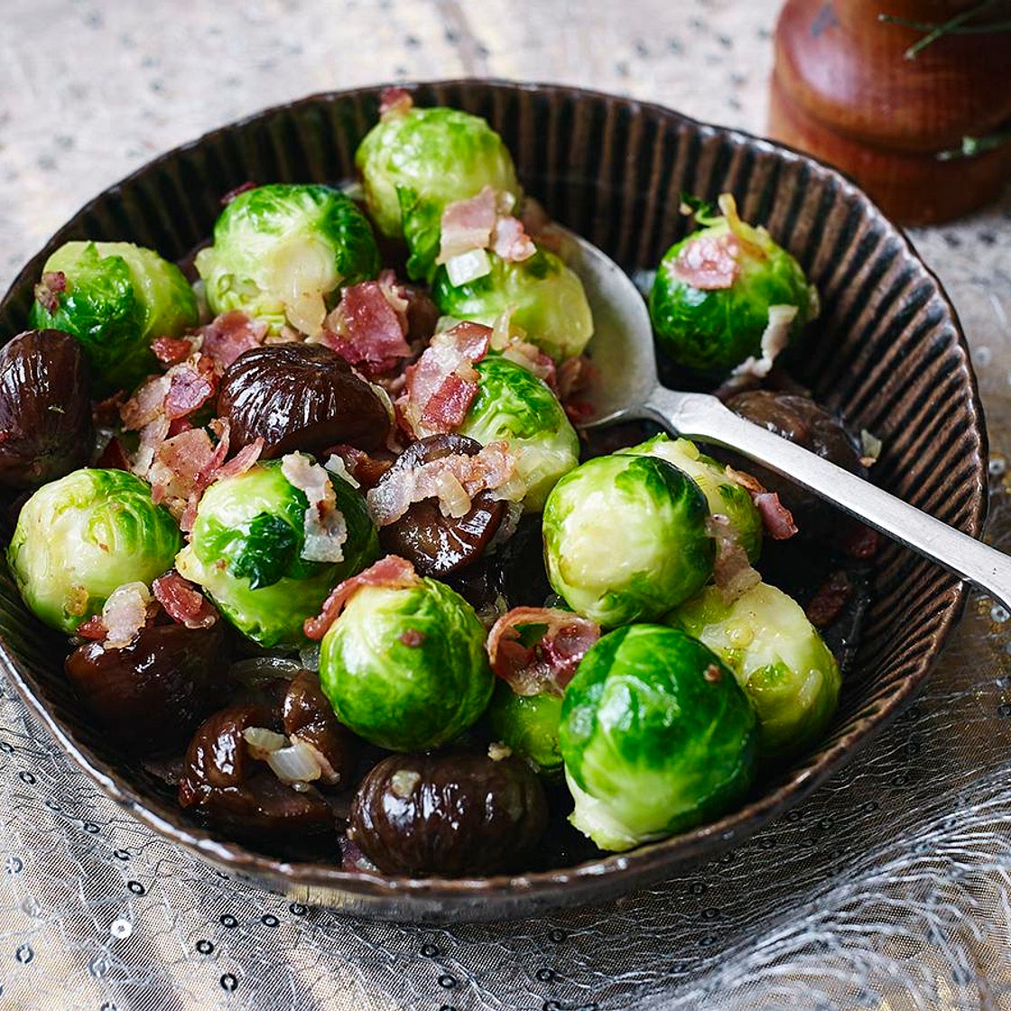 Brussels sprouts with chestnuts and pancetta