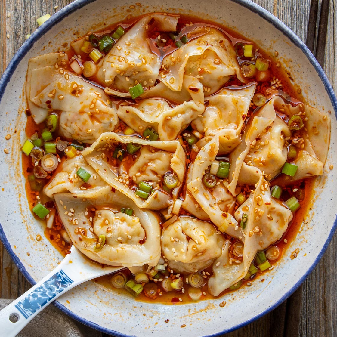 Vegan Wonton in Red Chili Oil - 红油抄手