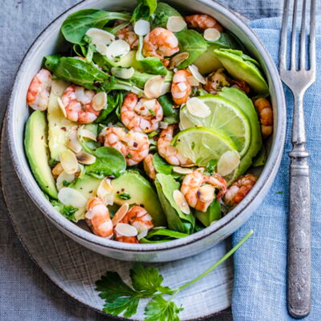 Salade d’avocat et crevettes