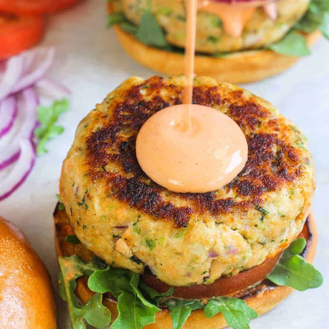Spicy Salmon Burgers