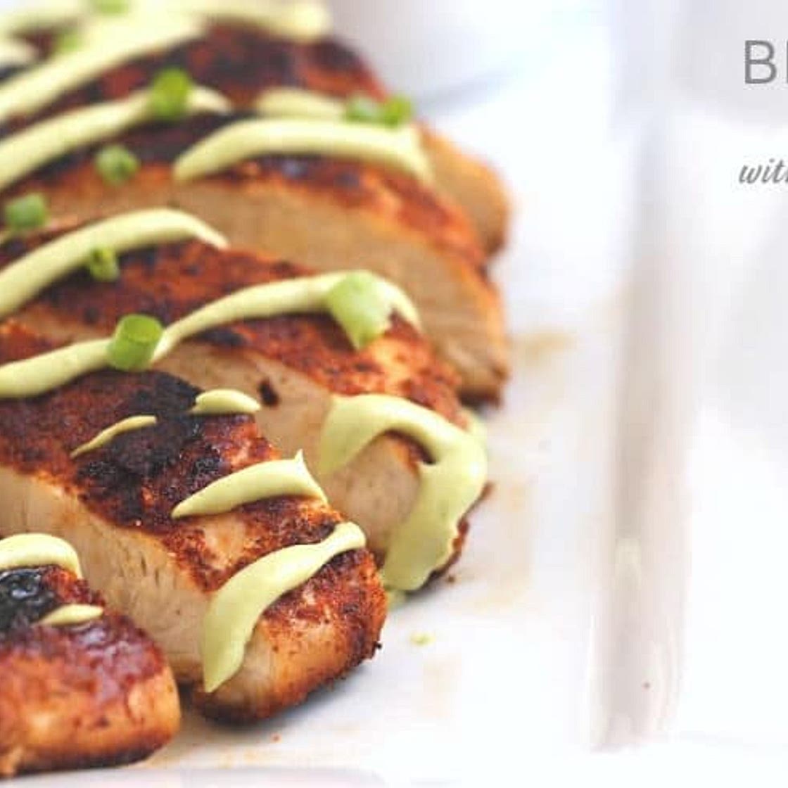 Blackened Chicken with Avocado Cream Sauce Recipe (Stove or Air Fryer)