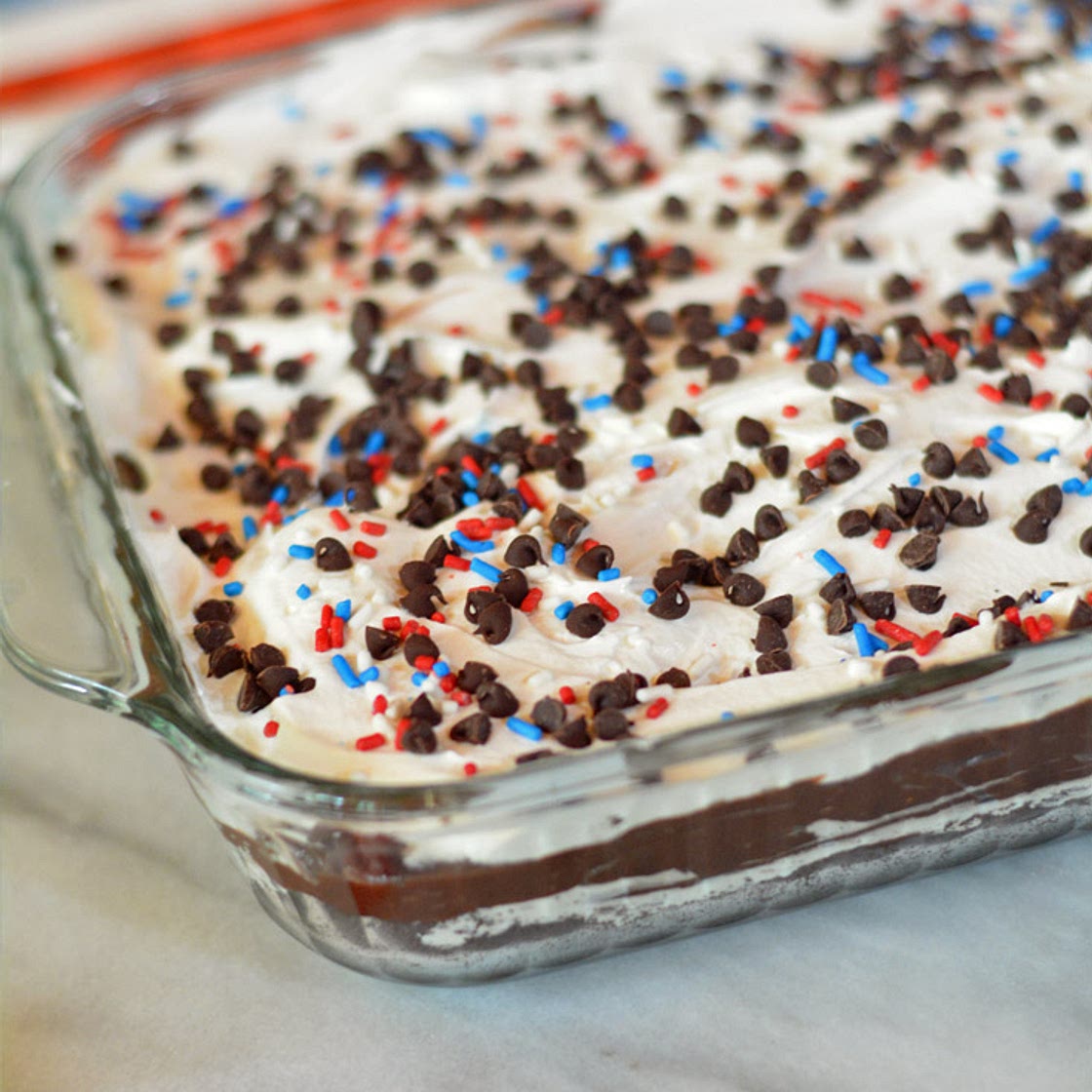 Red White Blue Chocolate Lasagna
