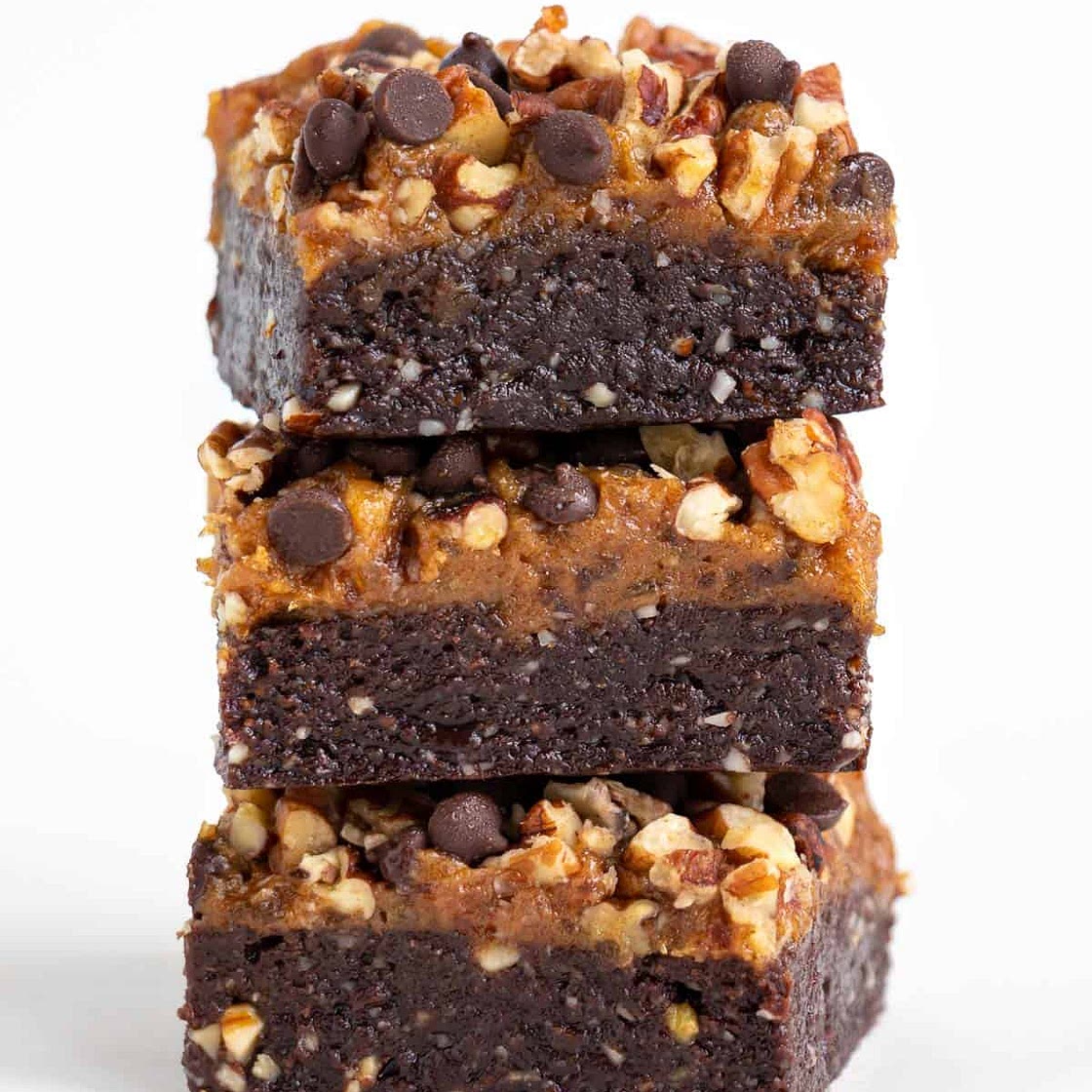 No Bake Turtle Brownies (Vegan, Gluten-Free)