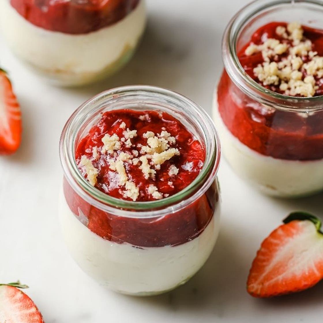 Keto No Bake Strawberry Cheesecake Jars