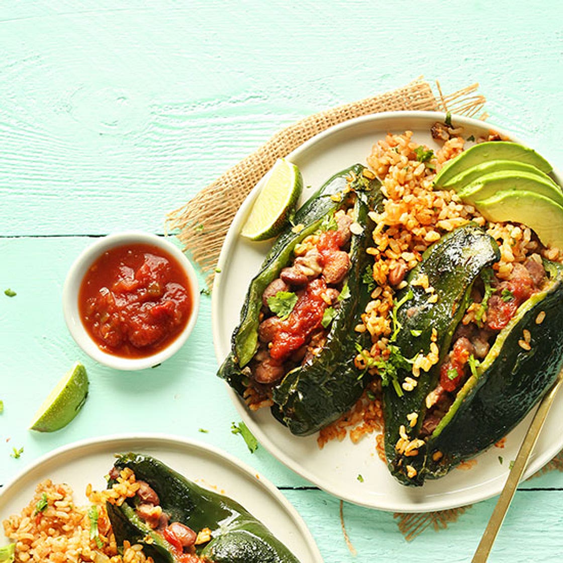Vegan Stuffed Poblano Peppers