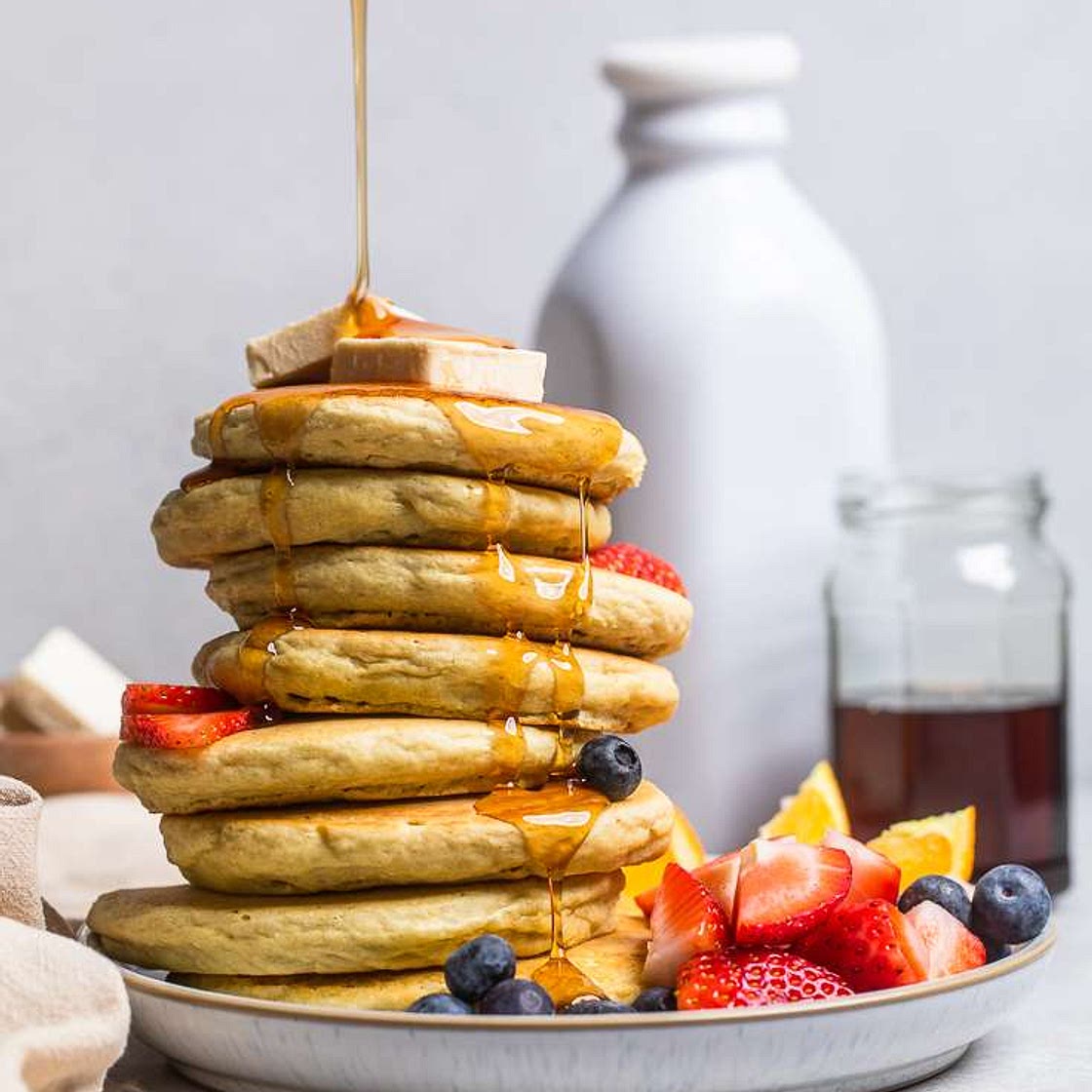 Fluffy Vegan Protein Pancakes