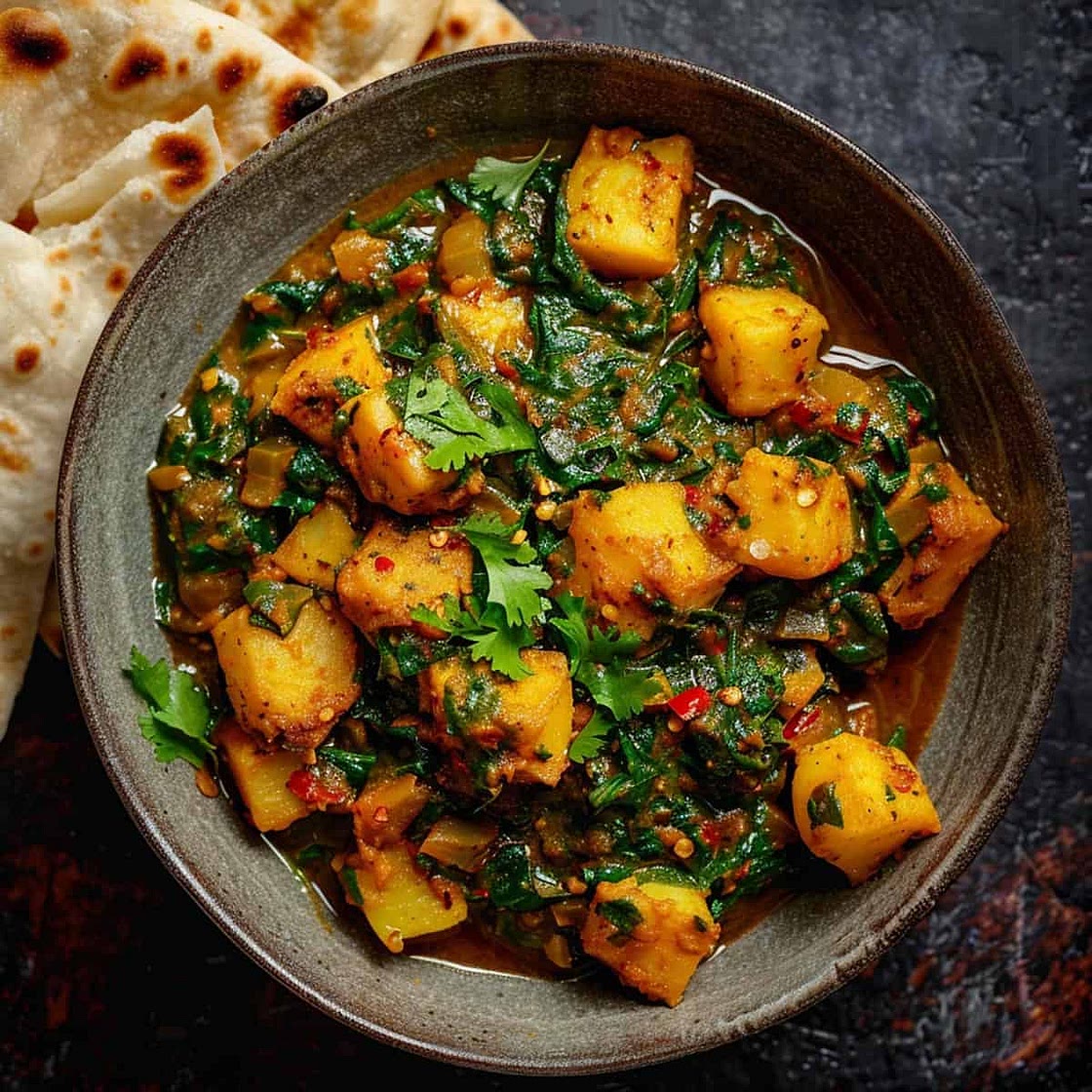 Saag Aloo {Spinach Potato Curry}