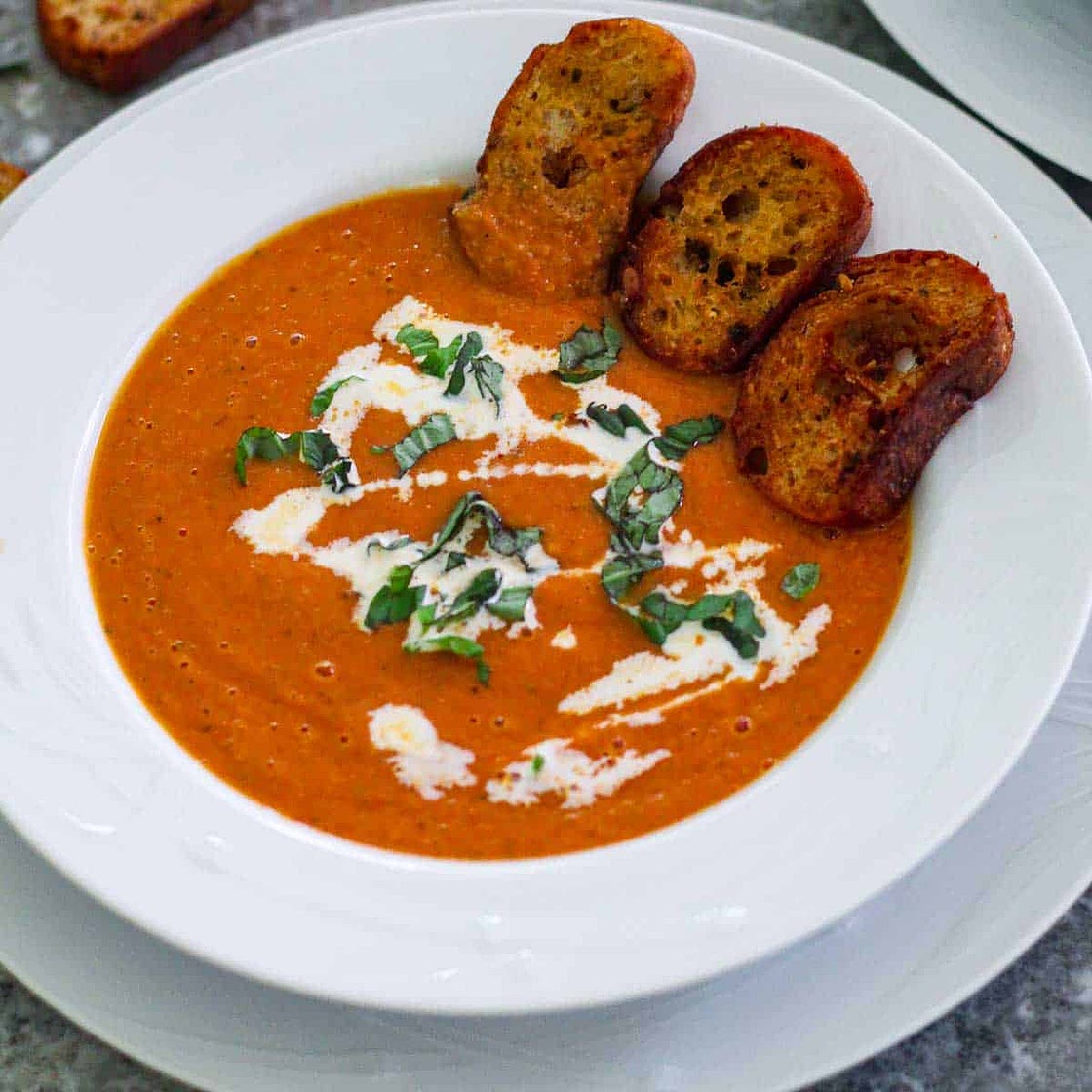 Tomato Soup with Chickpeas