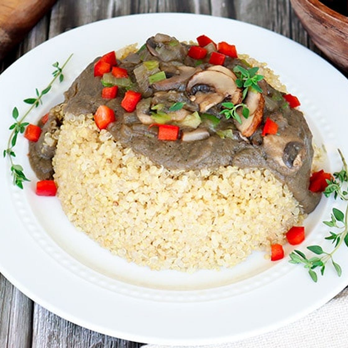 Quinoa Timbale with Mushroom Sauce