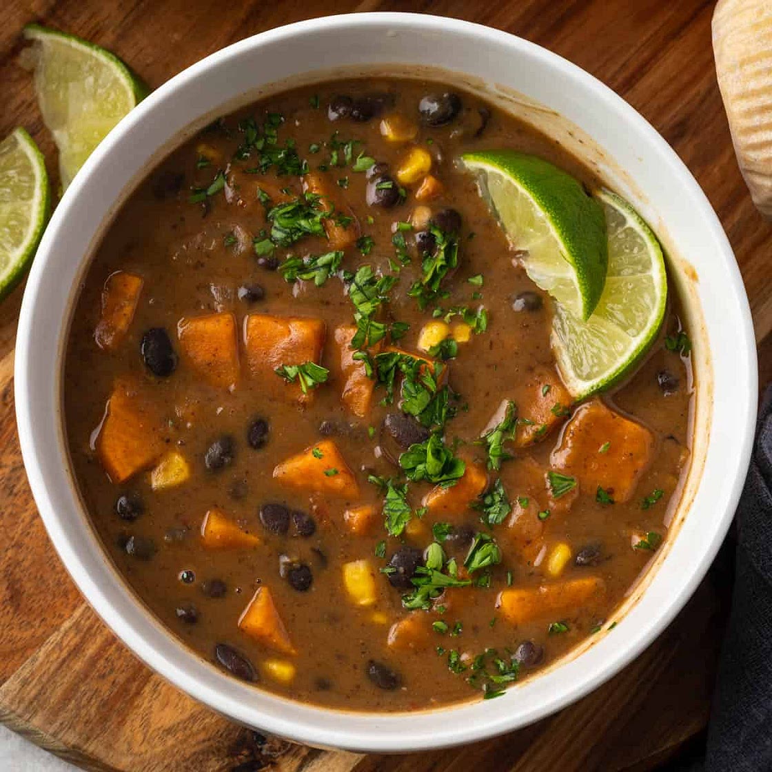Southwest Black Bean Sweet Potato Soup