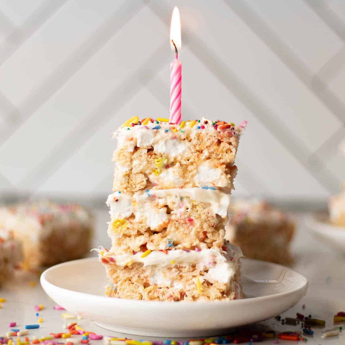 Birthday Rice Krispie Treats - Cake Batter Recipe