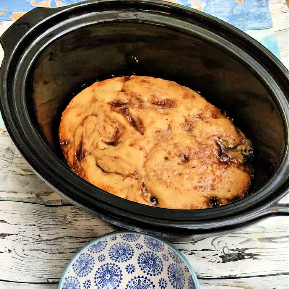Slow Cooker Jam Swirl Sponge