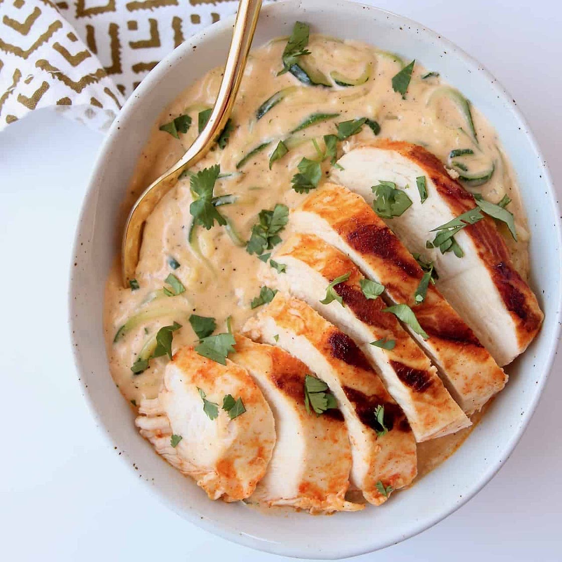 Buffalo Chicken Cheesy Zucchini Bowls