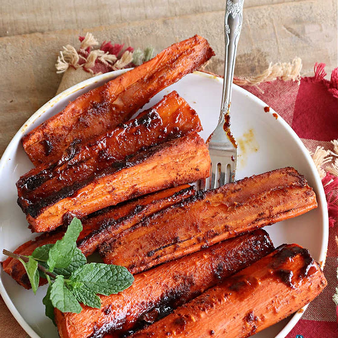 Spicy Honey-Brushed Carrots