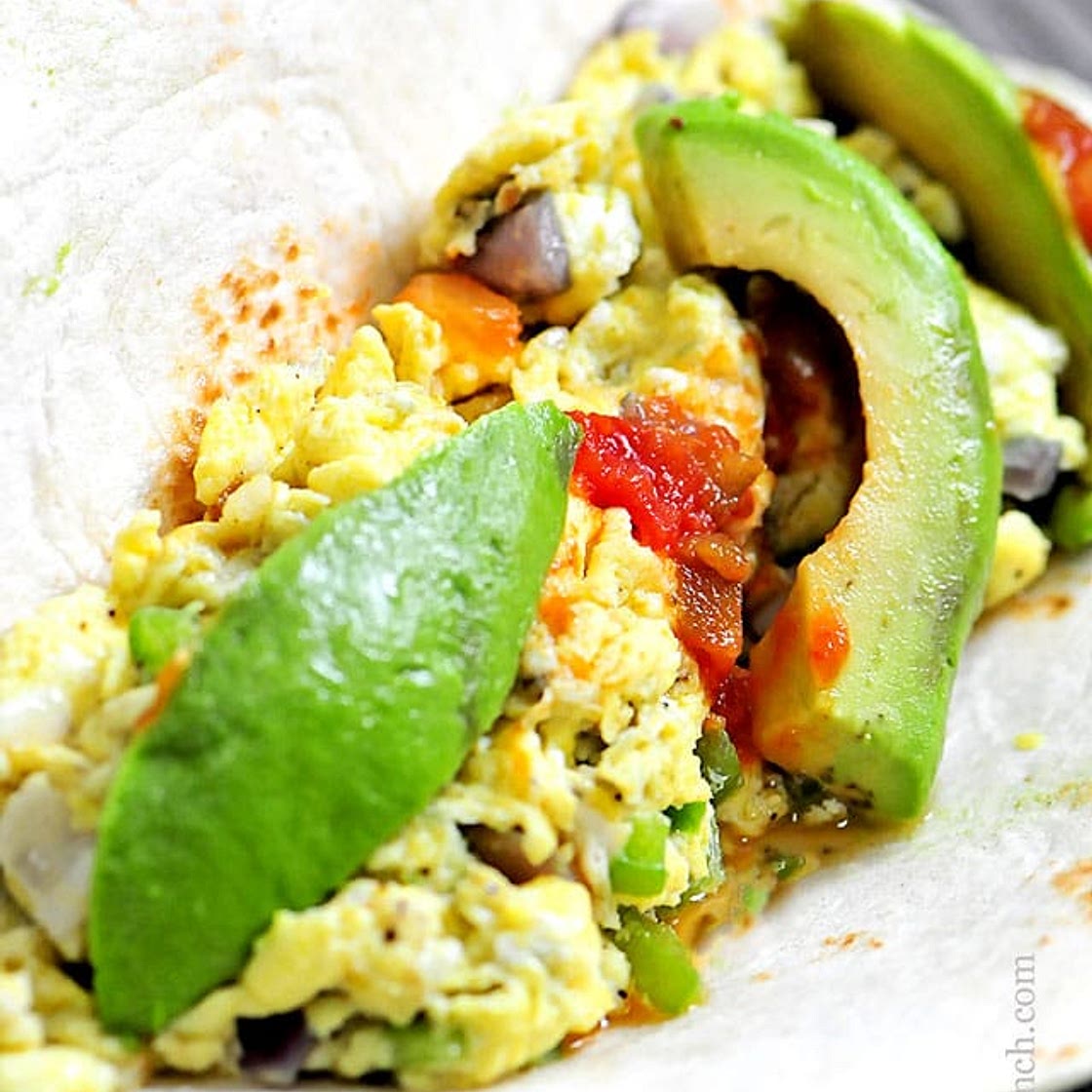 Egg and Avocado Breakfast Burrito