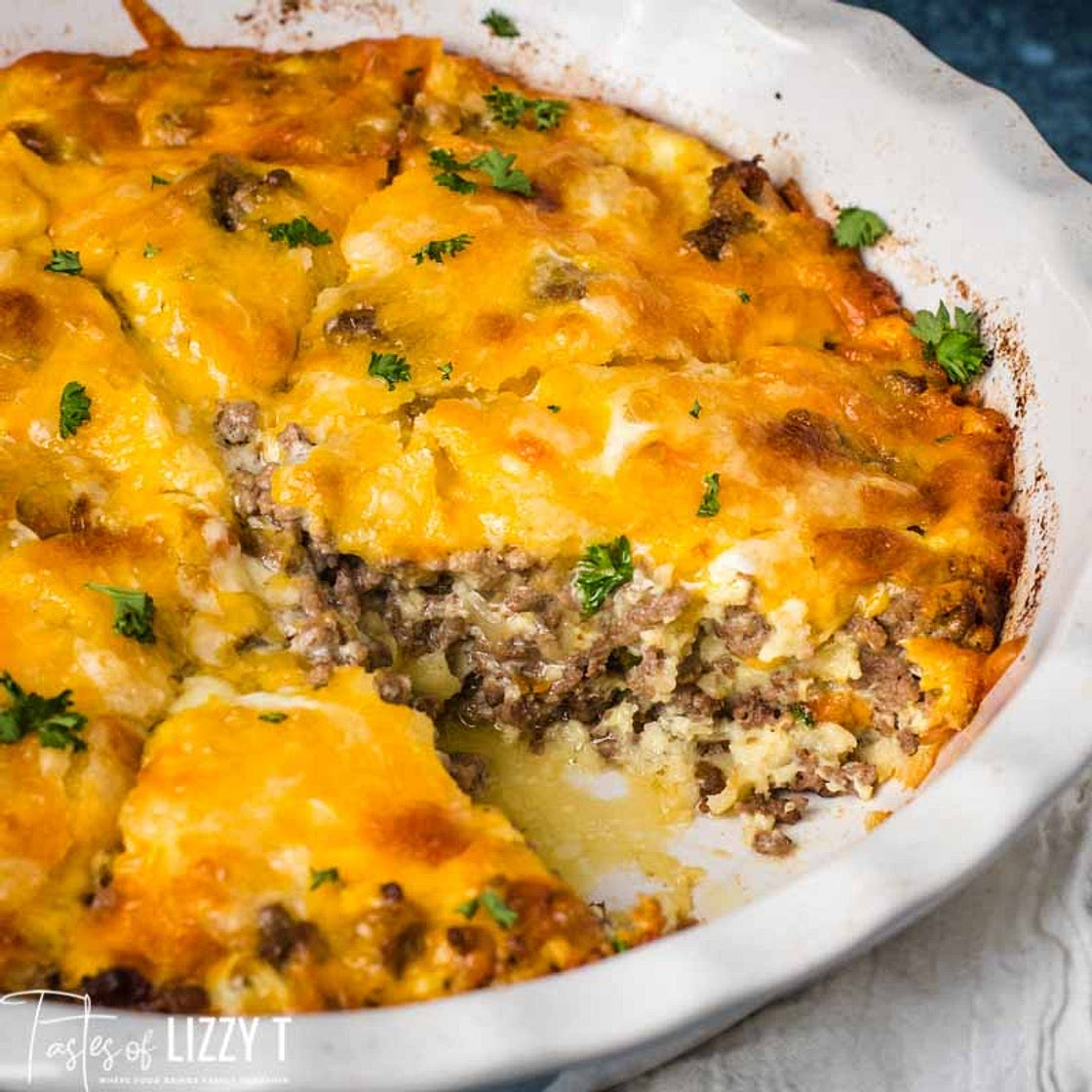 Old Fashioned Impossible Cheeseburger Pie