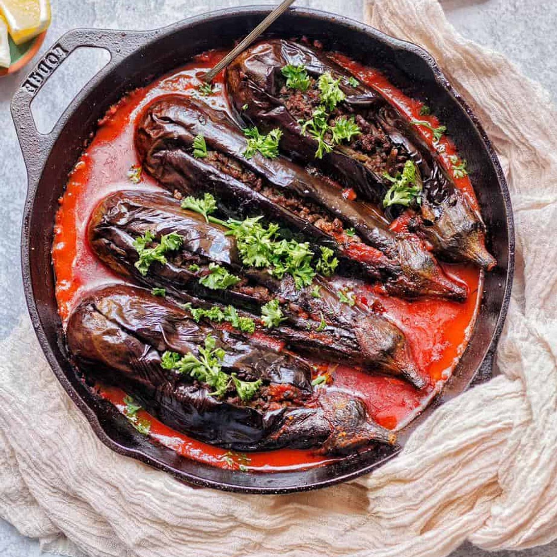 Sheikh El Mahshi (Lebanese Stuffed Eggplants)