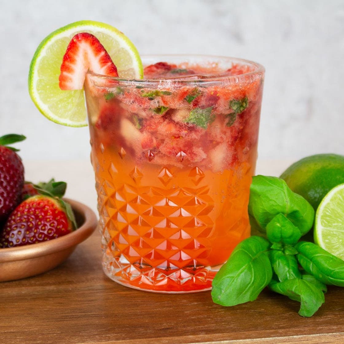 Strawberry Basil Mocktail