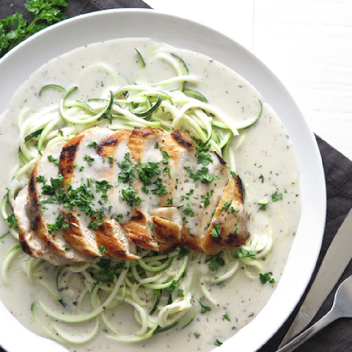 One Pan Chicken Alfredo [Paleo - AIP - Dairy Free]