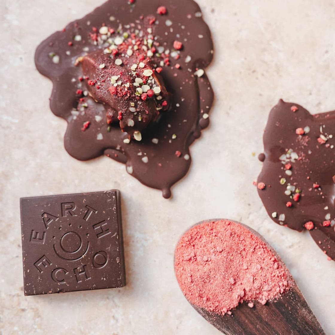 Strawberry Almond Butter Chocolate Puddles