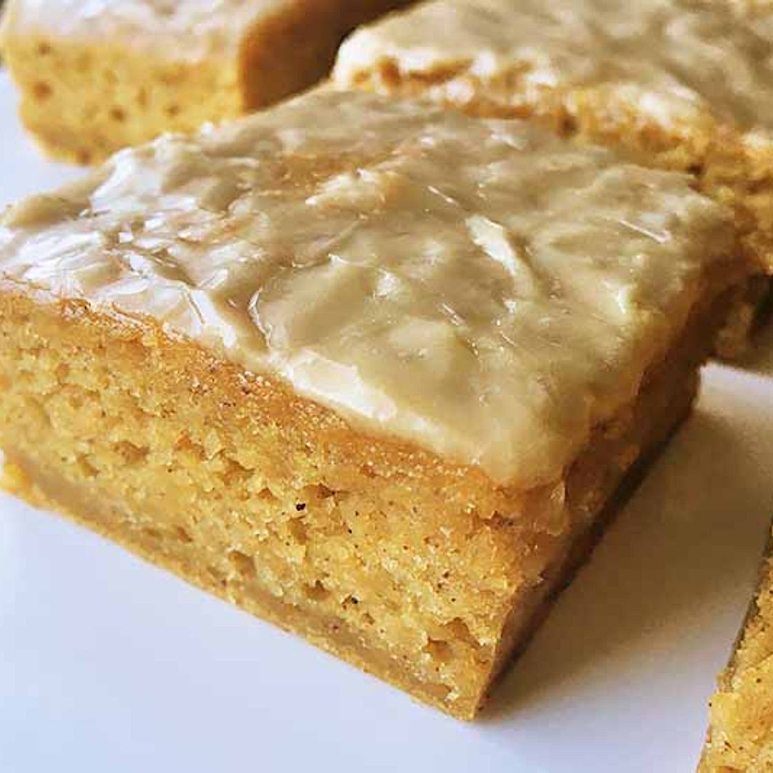 Sweet Potato Blondies with Maple Syrup Glaze