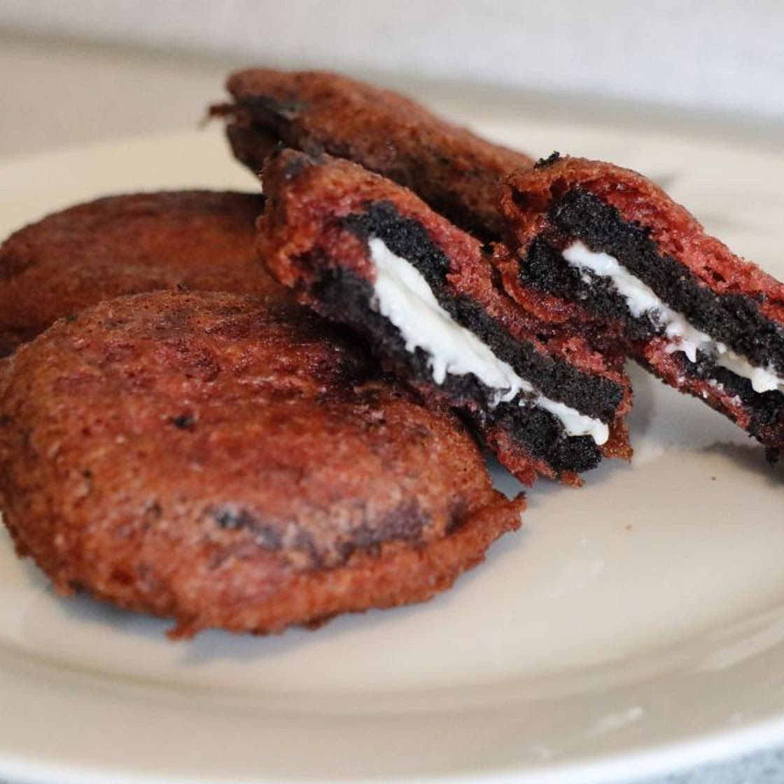Red Velvet Deep Fried Oreos
