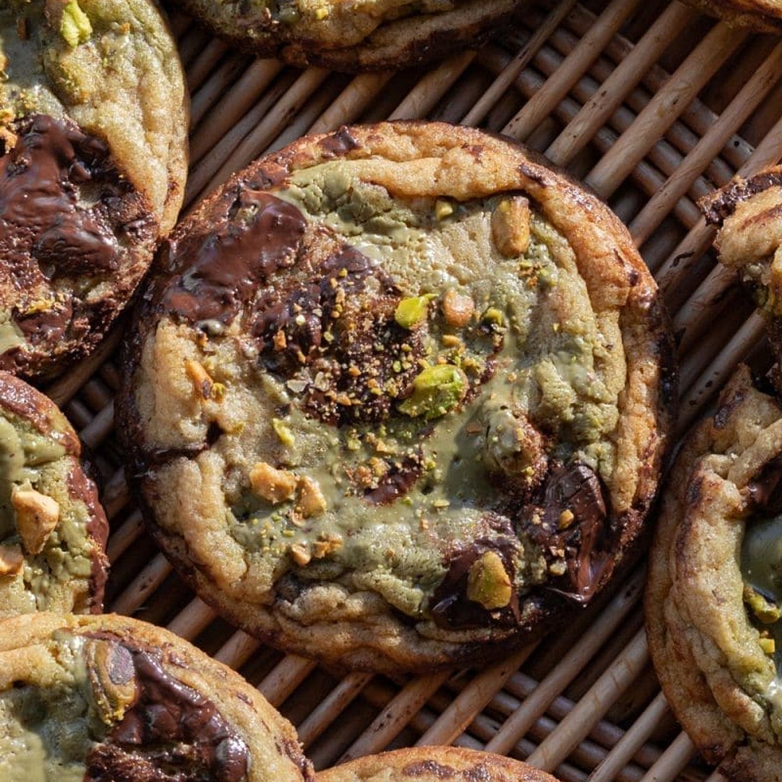 Pistachio Cream Chocolate Chip Cookies