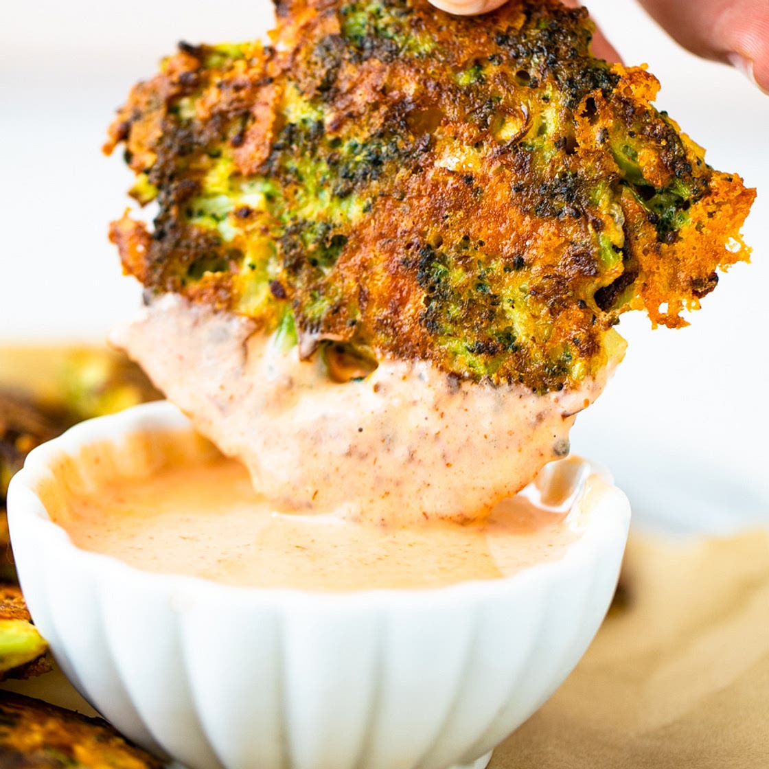 Crispy Broccoli & Cheese Fritters {Low-carb | Keto Option}