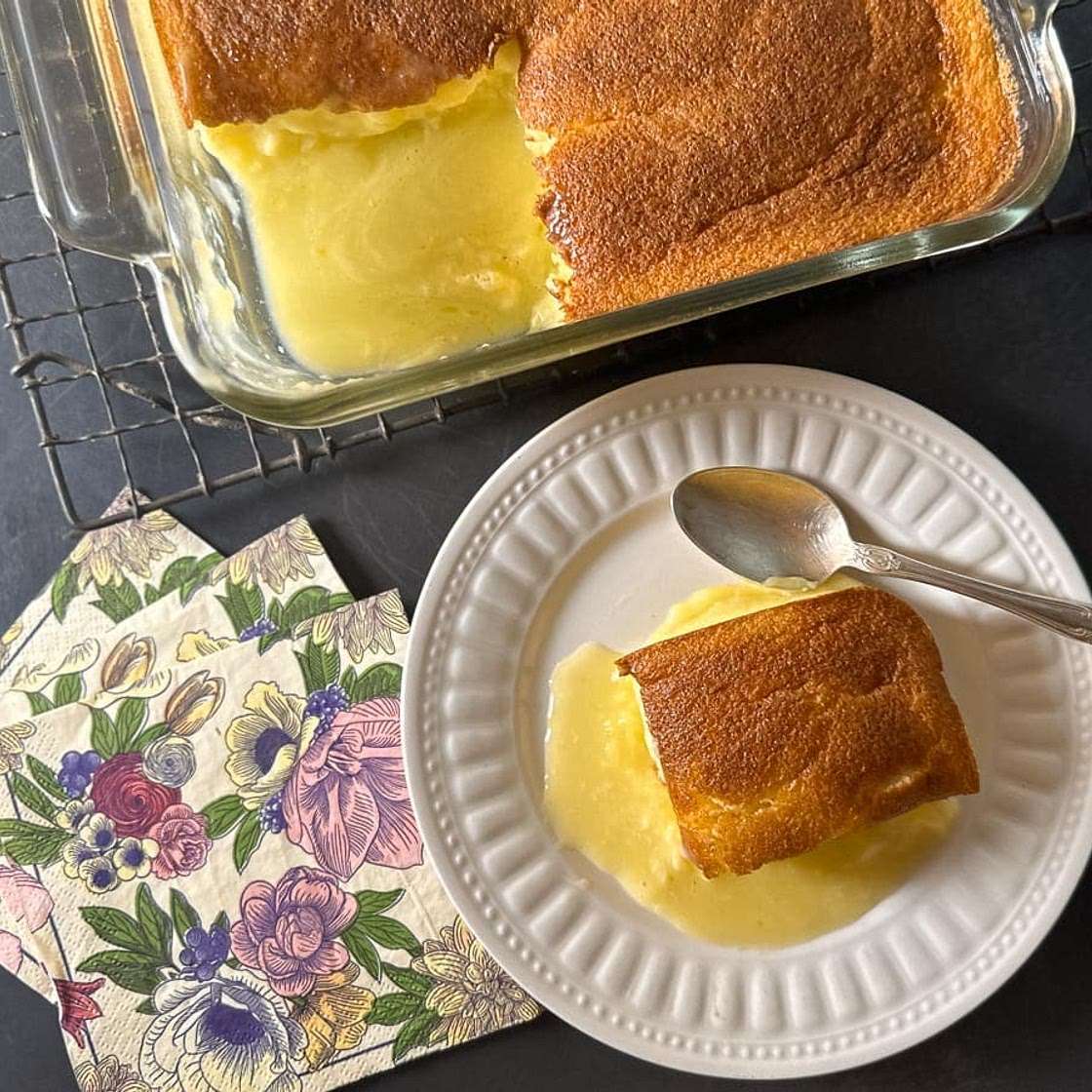 Low FODMAP Lemon Pudding Cake