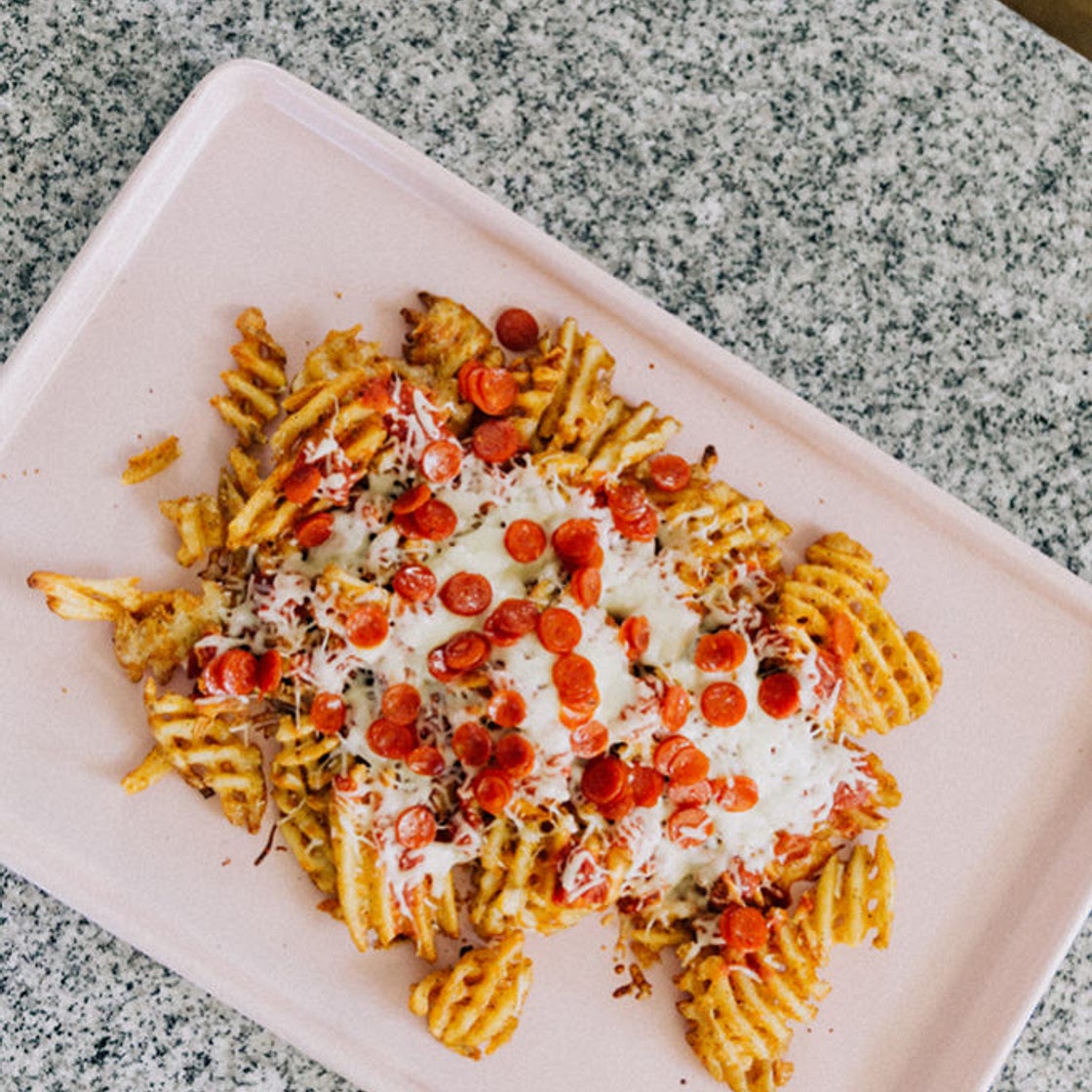 Waffle Cut Pizza Fries