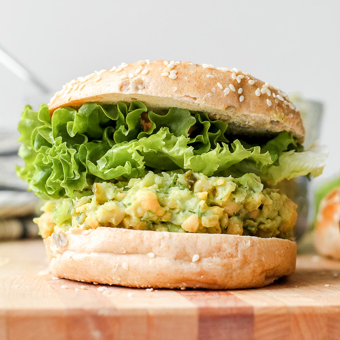 Smashed Chickpea Avocado Dill Pickle Sandwiches