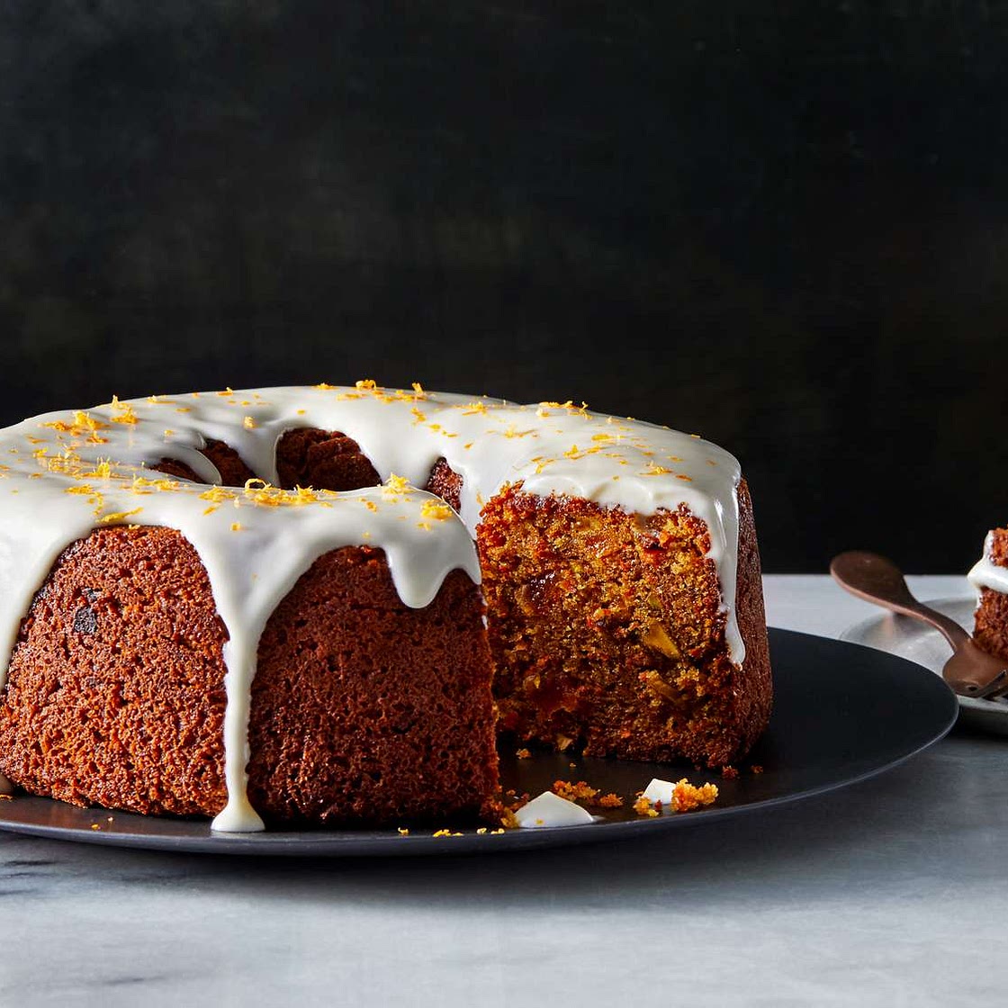 Carrot and Orange Cake with Sour Cream Glaze
