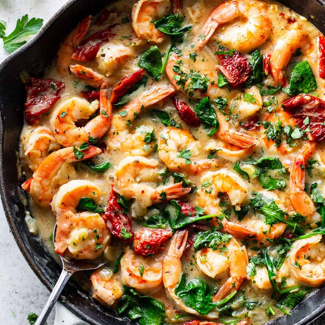 Tuscan Garlic Shrimp {Paleo, Whole30}