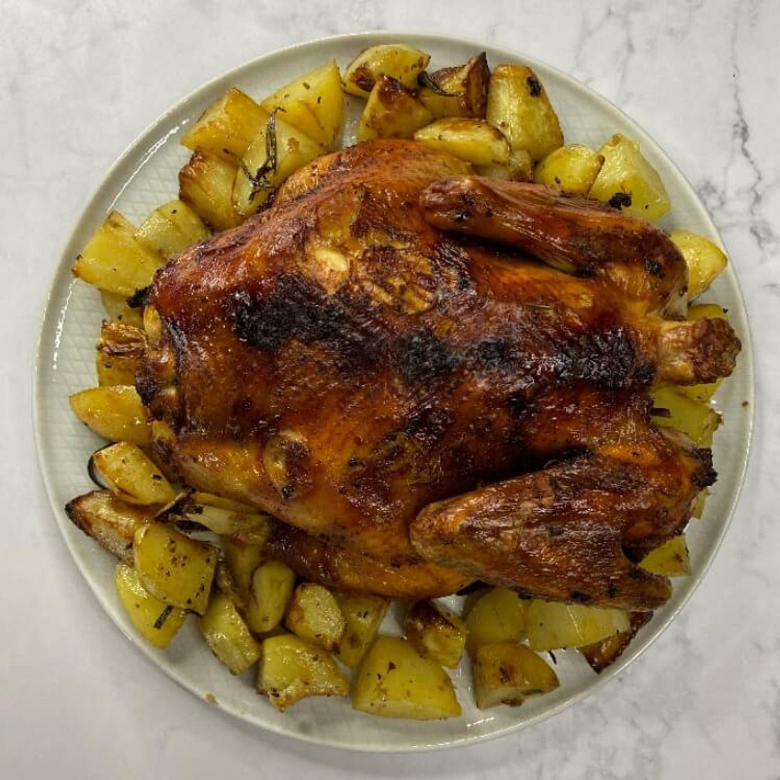 Air Fried Soy Chicken Recipe with Potatoes
