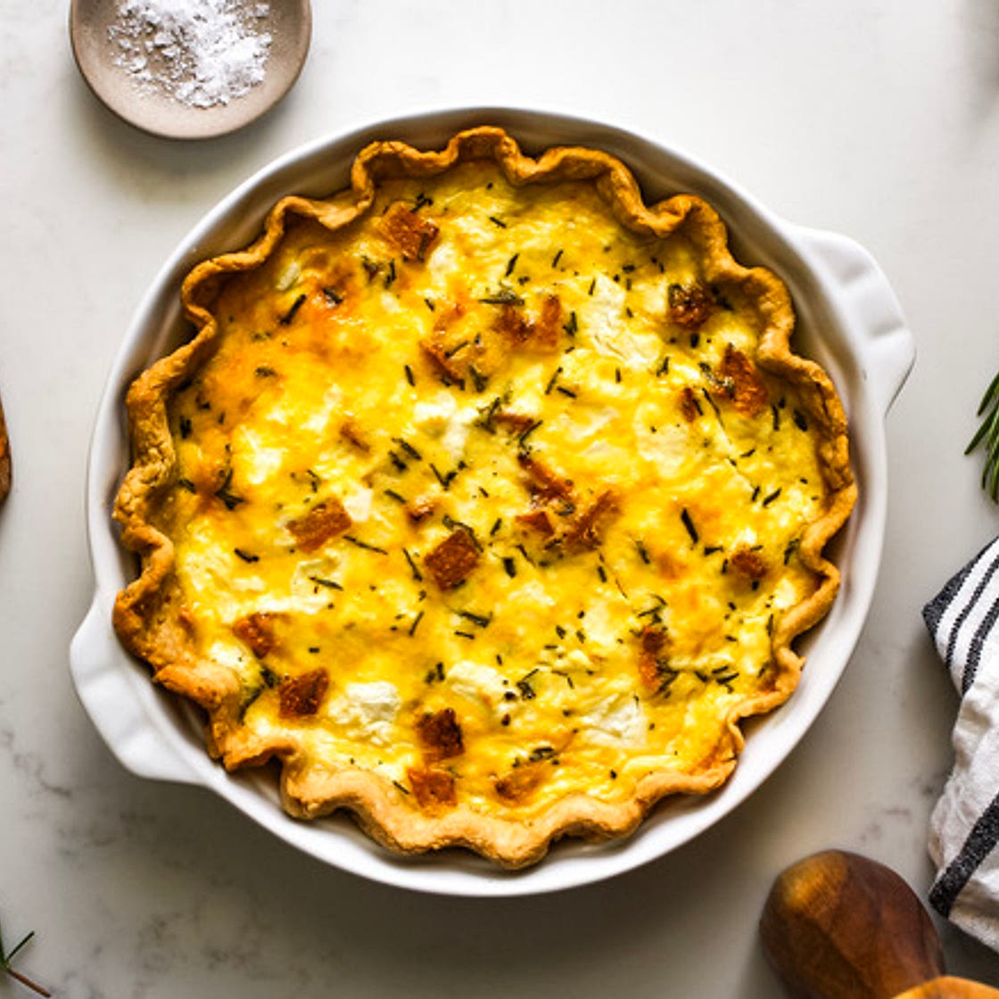 Roasted Butternut Squash and Goat Cheese Quiche Recipe