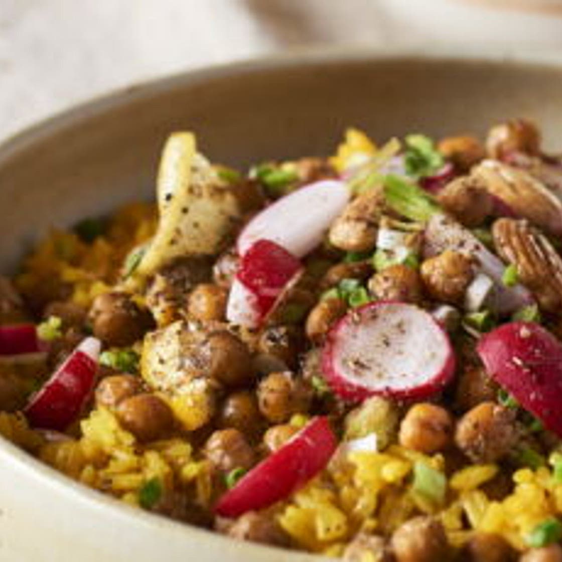 Salade de riz aux pois chiches et zaatar