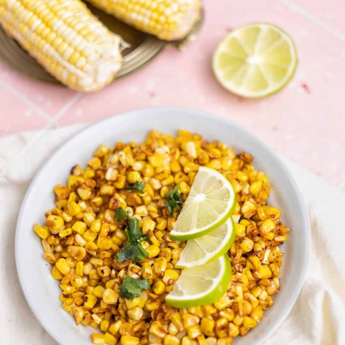 Skillet Charred corn- Blackened corn