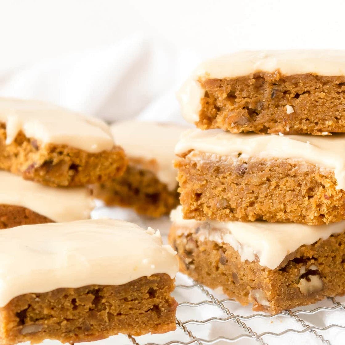 Pumpkin Pecan Blondies with Apple Cider Glaze