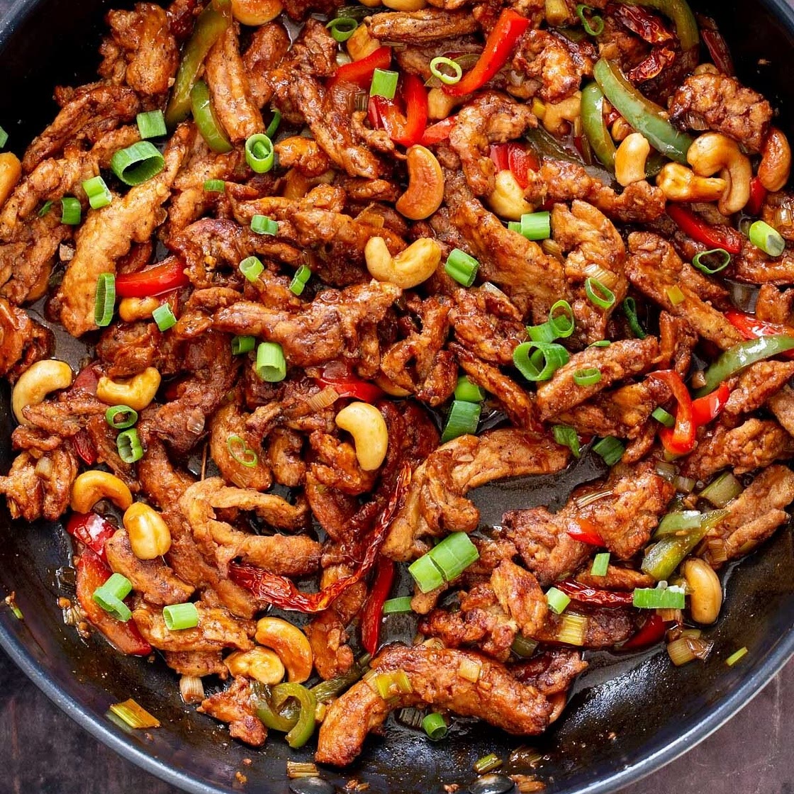 Dragon Chicken Soycurls (Indo-Chinese Recipe)