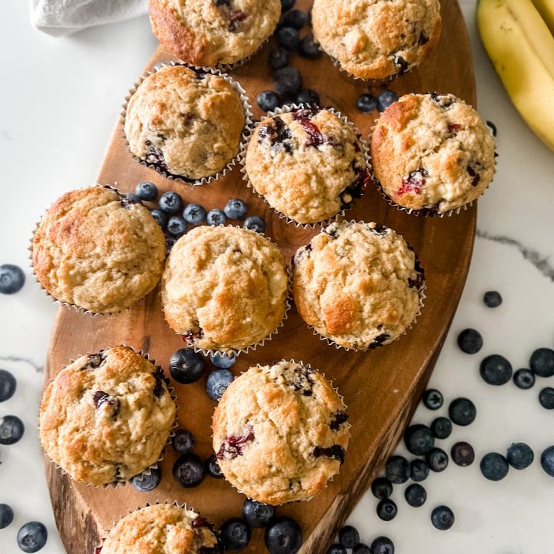 Easy Lightened Up Banana Blueberry Muffins