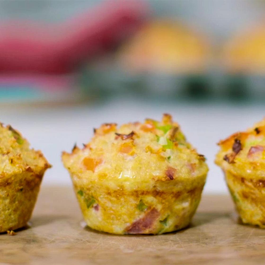 Cheese and ham quinoa bites