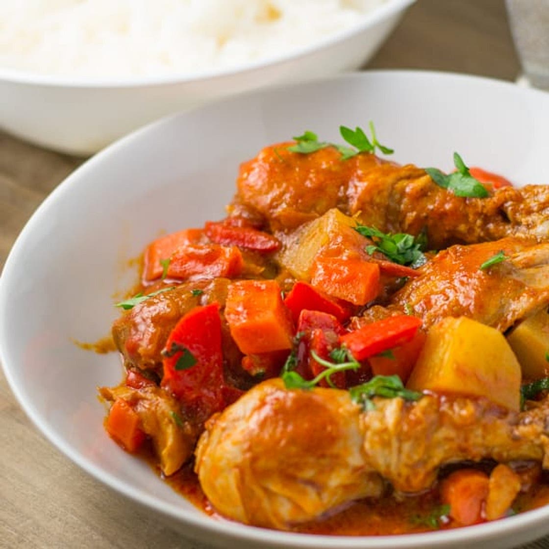 Chicken Afritada (Chicken Braised in Tomato Sauce)