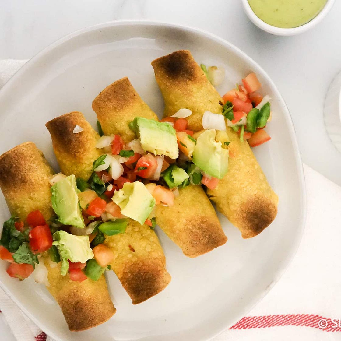 Baked Chicken and Bean Taquitos